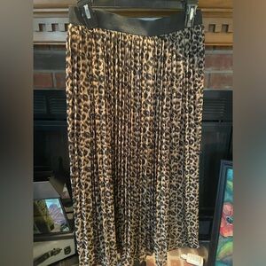 Rachel Zoe leopard print midi skirt L